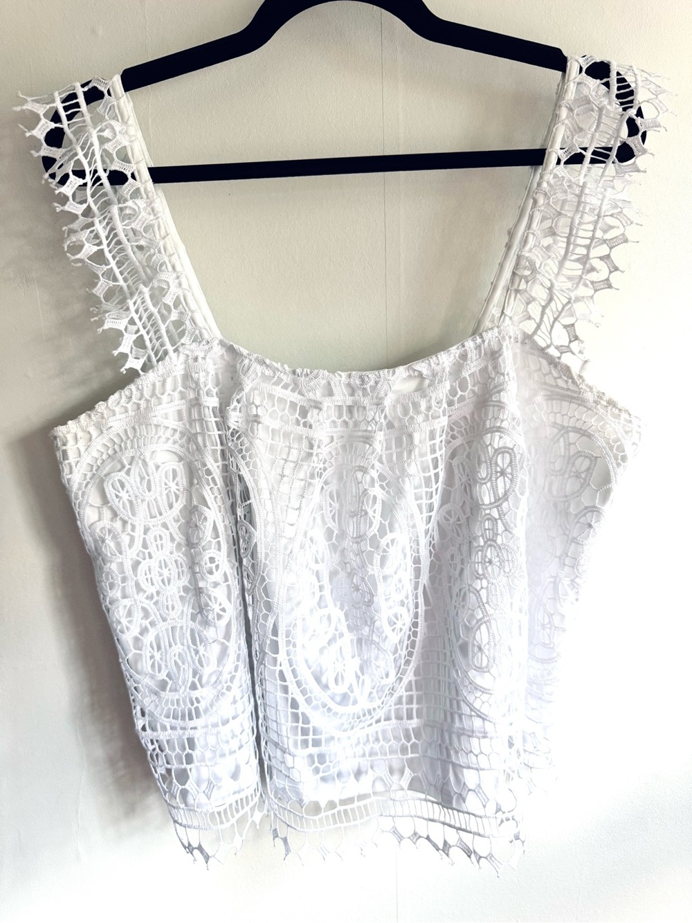 Express White Crochet Lace Tank Top